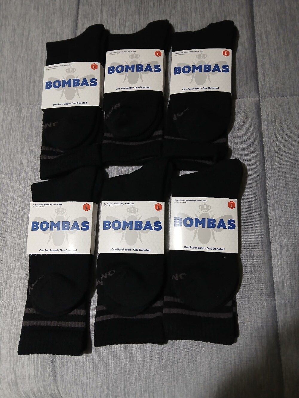 Bombas Black Athletic Cushion Crew Socks